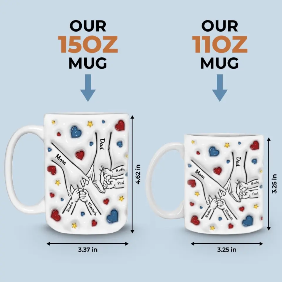 Family Is Where Love Never Ends - Family Personalized Custom 3D Inflated Effect Printed Mug - Gift For Family Members - Image 5