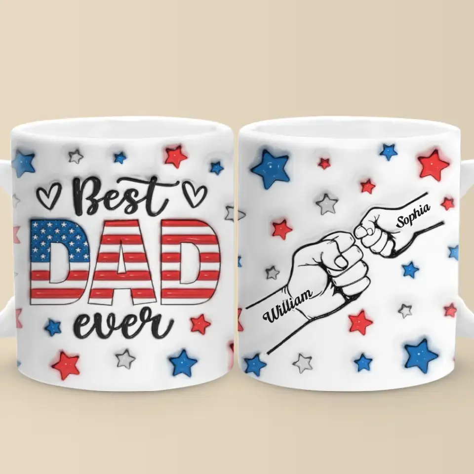 Family Means Nobody Gets Left Behind - Family Personalized Custom 3D Inflated Effect Printed Mug - Father's Day, Gift For Dad - Image 2