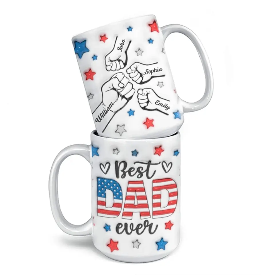 Family Means Nobody Gets Left Behind - Family Personalized Custom 3D Inflated Effect Printed Mug - Father's Day, Gift For Dad - Image 4