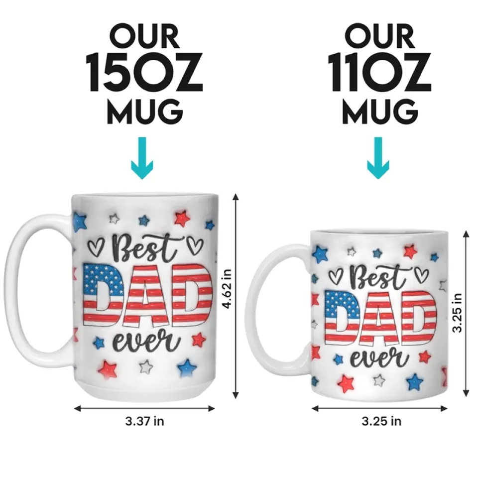 Family Means Nobody Gets Left Behind - Family Personalized Custom 3D Inflated Effect Printed Mug - Father's Day, Gift For Dad - Image 5