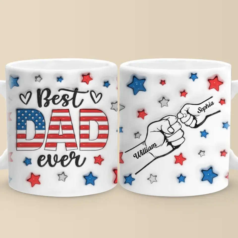 Family Means Nobody Gets Left Behind - Family Personalized Custom 3D Inflated Effect Printed Mug - Father's Day, Gift For Dad - Image 6