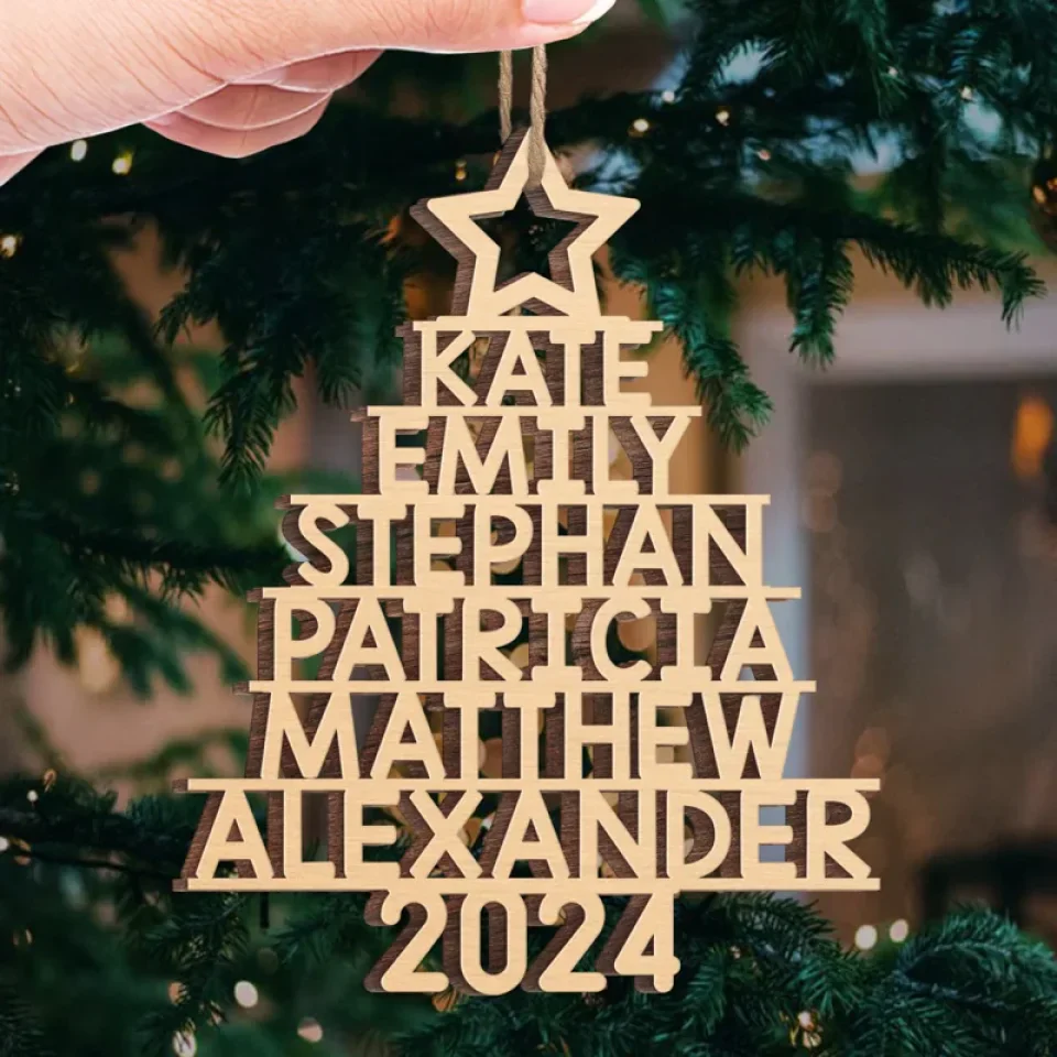 Family Name Christmas Tree Ornament - Wood Custom Shaped - New Arrival, Christmas Gift For Family Members - AMZ - Image 4