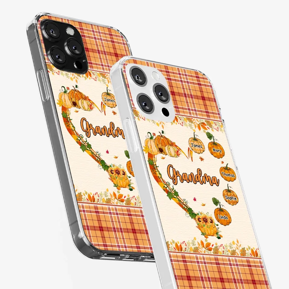 Family Time Is Like A Cozy Pumpkin Patch On A Crisp Autumn Day - Family Personalized Custom Clear Phone Case - Autumn Fall Gift For Grandma - Image 31