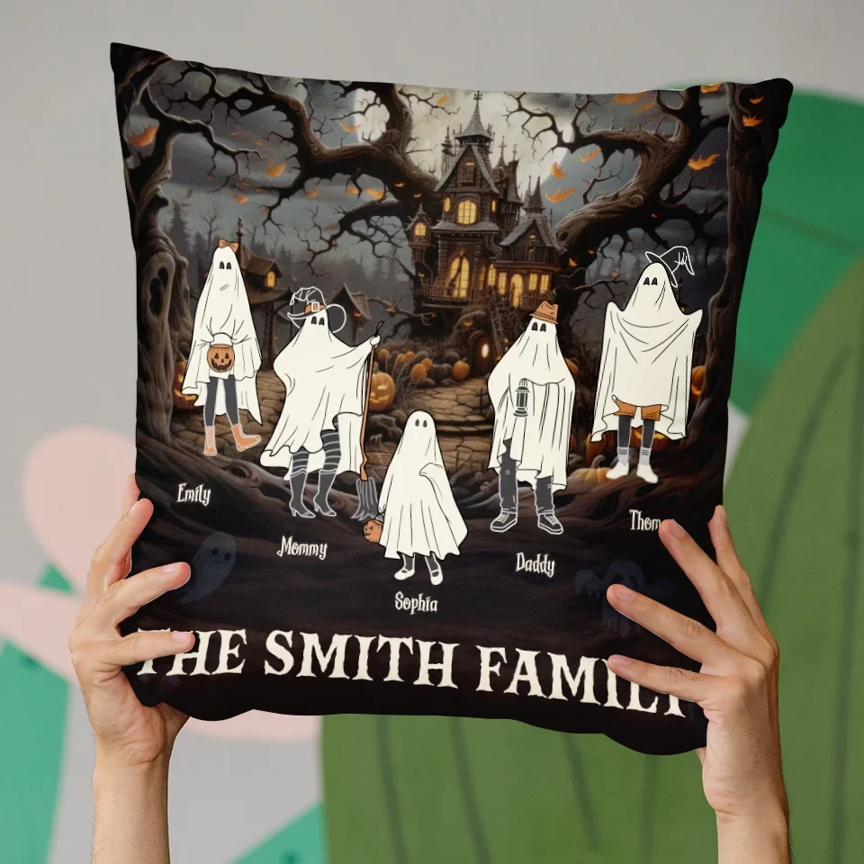 Family Time Is The Best Time Especially When It’s Spooky Season - Family Personalized Custom Pillow - Halloween Gift For Family Members - Image 4