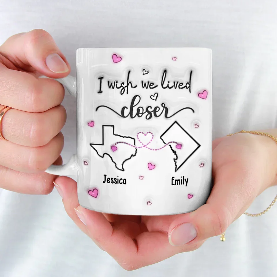 Far But Never Forgotten - Bestie Personalized Custom 3D Inflated Effect Printed Mug - Gift For Best Friends, BFF, Sisters - Image 3