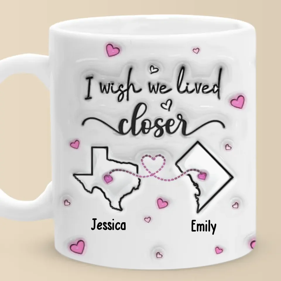 Far But Never Forgotten - Bestie Personalized Custom 3D Inflated Effect Printed Mug - Gift For Best Friends, BFF, Sisters - Image 6
