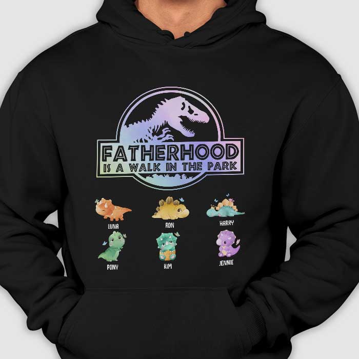Fatherhood Like A Walk In The Park - Gift For Dad, Grandpa - Personalized Unisex T-Shirt, Hoodie - Image 2