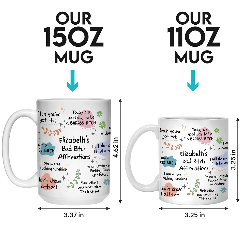 Fearless Self-Love Affirmations - Friend Personalized Custom Mug - Christmas Gift, Birthday Gift For Best Friends, Family Members, Coworkers, Yourself - Image 5