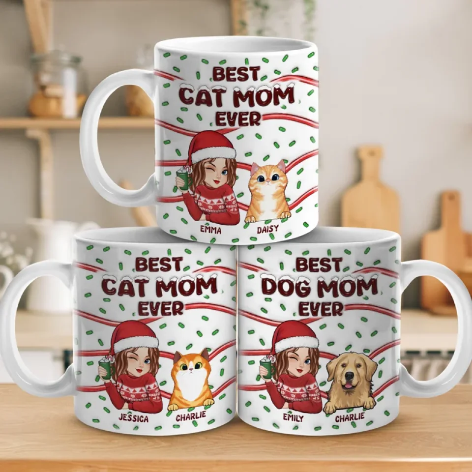 Feline Jolly This Christmas - Dog & Cat Personalized Custom 3D Inflated Effect Printed Mug - Christmas Gift For Pet Owners, Pet Lovers - Image 5