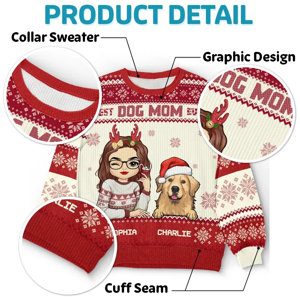 Feline Jolly This Christmas - Dog & Cat Personalized Custom Ugly Sweatshirt - Unisex Wool Jumper - Christmas Gift For Pet Owners, Pet Lovers - Image 5
