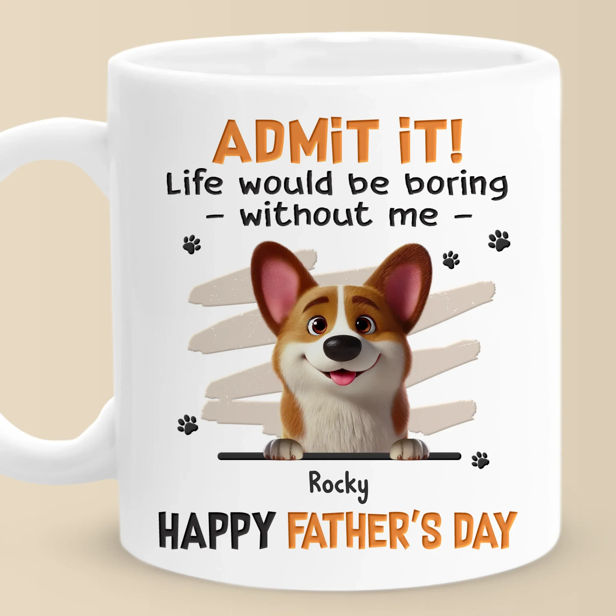 Fetch Me A Hug, Dad - Dog Personalized Custom Mug - Father's Day, Gift For Pet Owners, Pet Lovers - Image 2