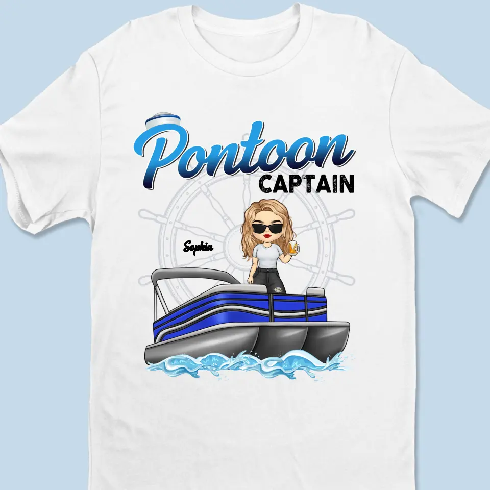Find Your Peace On A Pontoon - Family Personalized Custom Unisex T-shirt, Hoodie, Sweatshirt - Gift For Family Members, Pontoon Lovers - Image 2