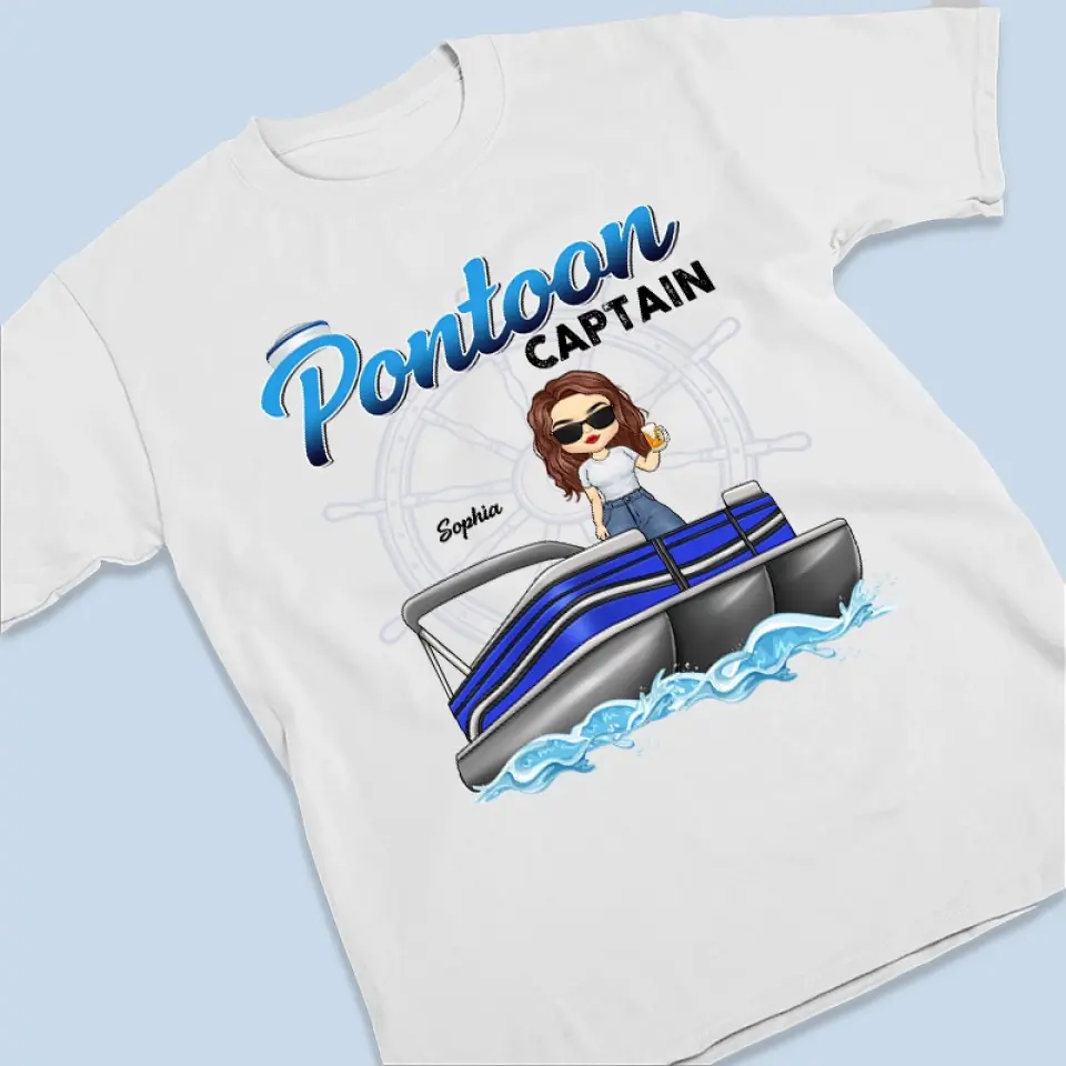 Find Your Peace On A Pontoon - Family Personalized Custom Unisex T-shirt, Hoodie, Sweatshirt - Gift For Family Members, Pontoon Lovers - Image 3