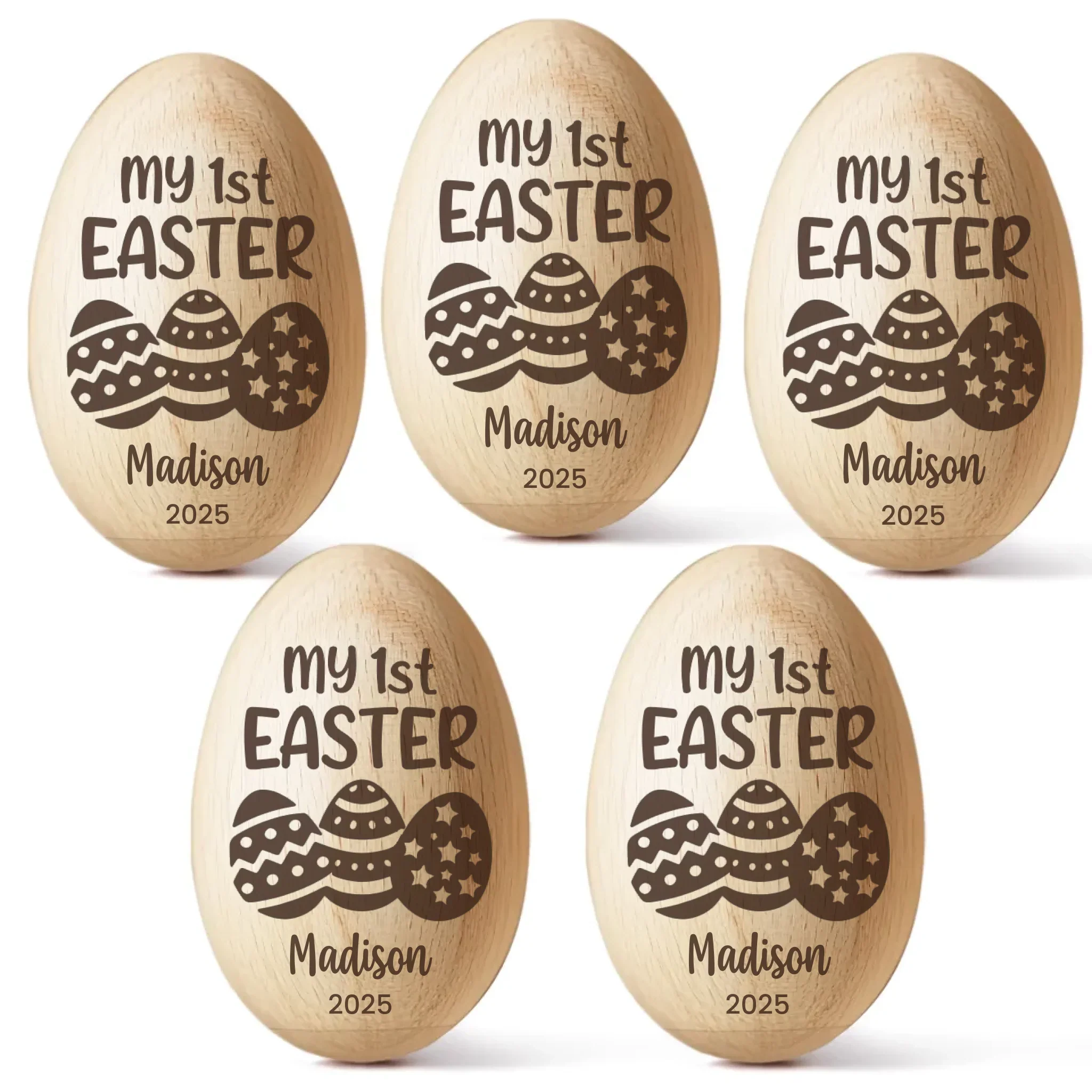 First Easter, Forever Treasured - Family Personalized Custom Wooden Egg Shaker - Easter Gift For Baby Kids, Newborn Baby - Image 5