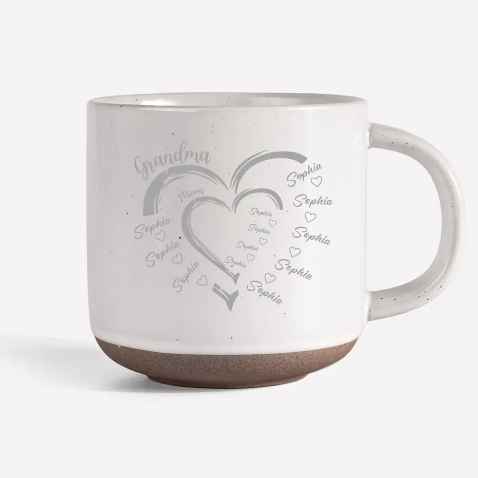 First Mom Now Grandma - Family Personalized Custom Pottery Mug - Gift For Mom, Grandma - Image 7