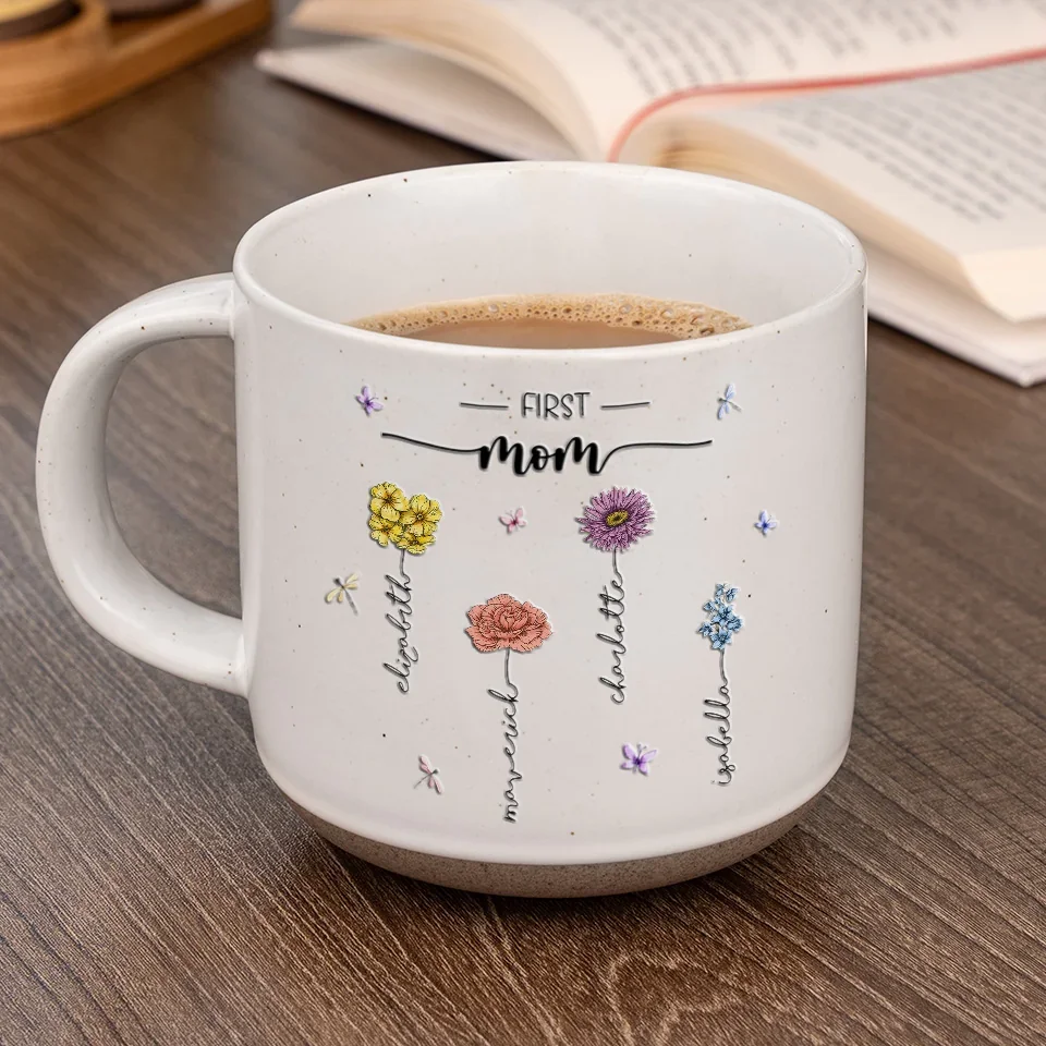 First Mom, Now Grandma - Family Personalized Custom Printed Pottery Mug - Gift For Mom, Grandma - Image 6