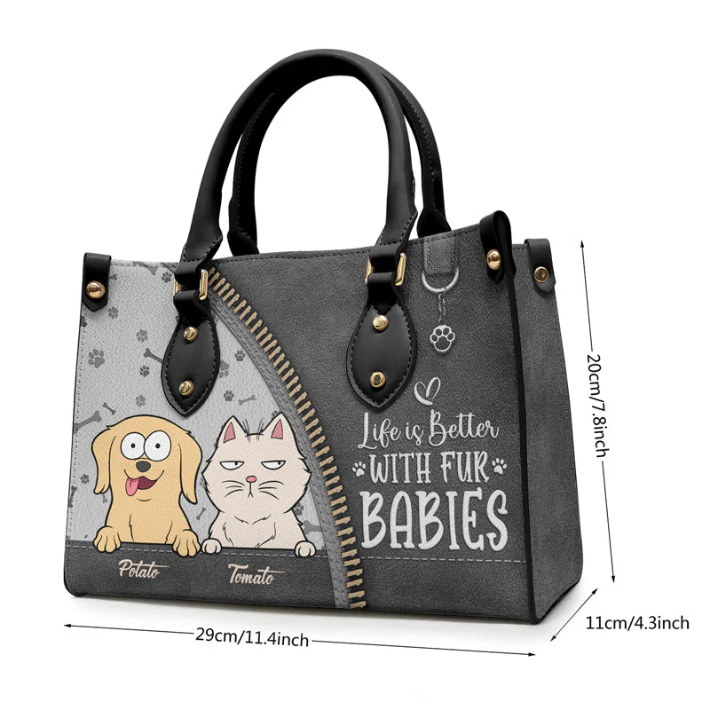 Follow Me Everywhere - Dog & Cat Personalized Custom Leather Handbag - Gift For Pet Owners, Pet Lovers - Image 3