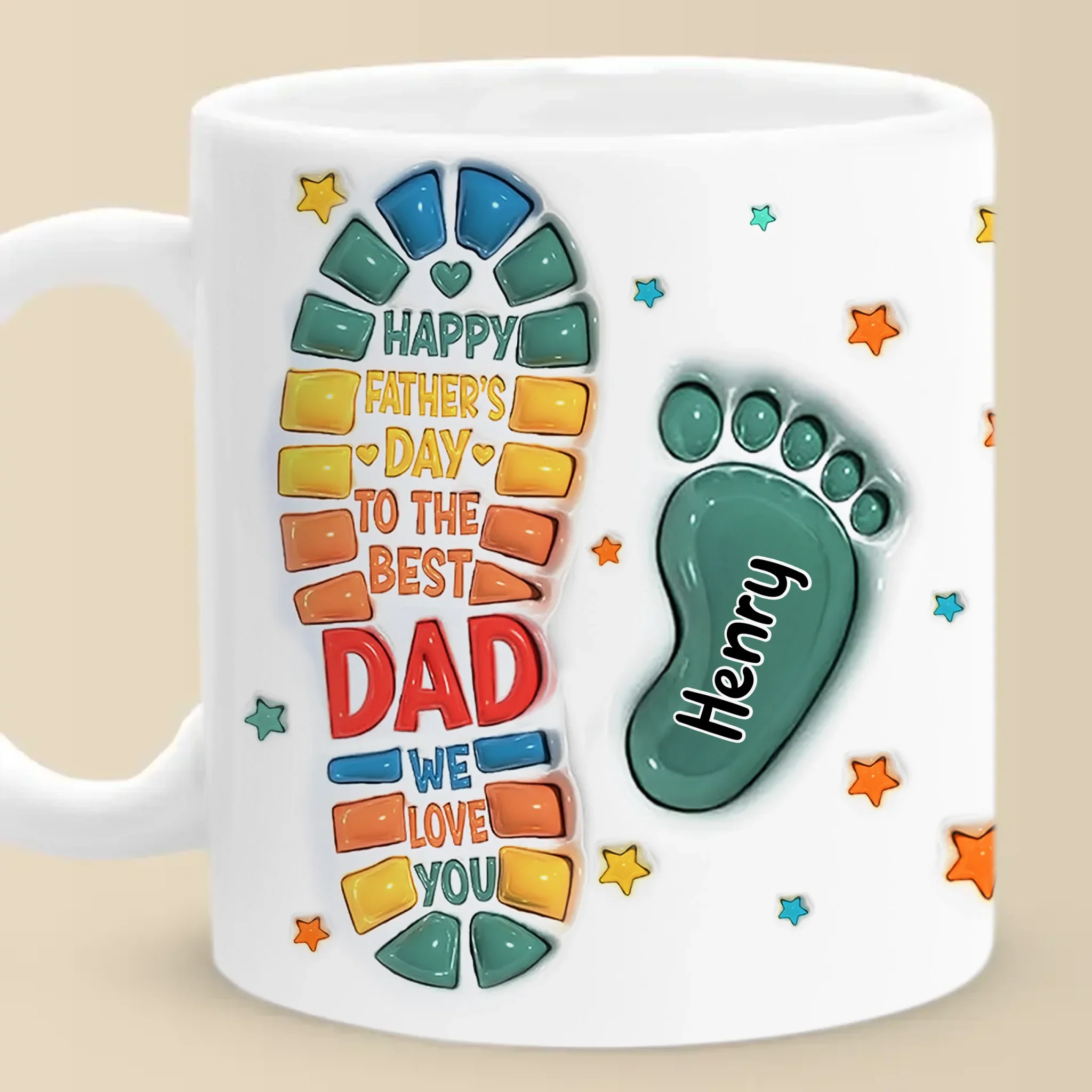 Following In Your Footsteps - Family Personalized Custom 3D Inflated Effect Printed Mug - Father's Day, Gift For Dad, Grandpa - Image 3