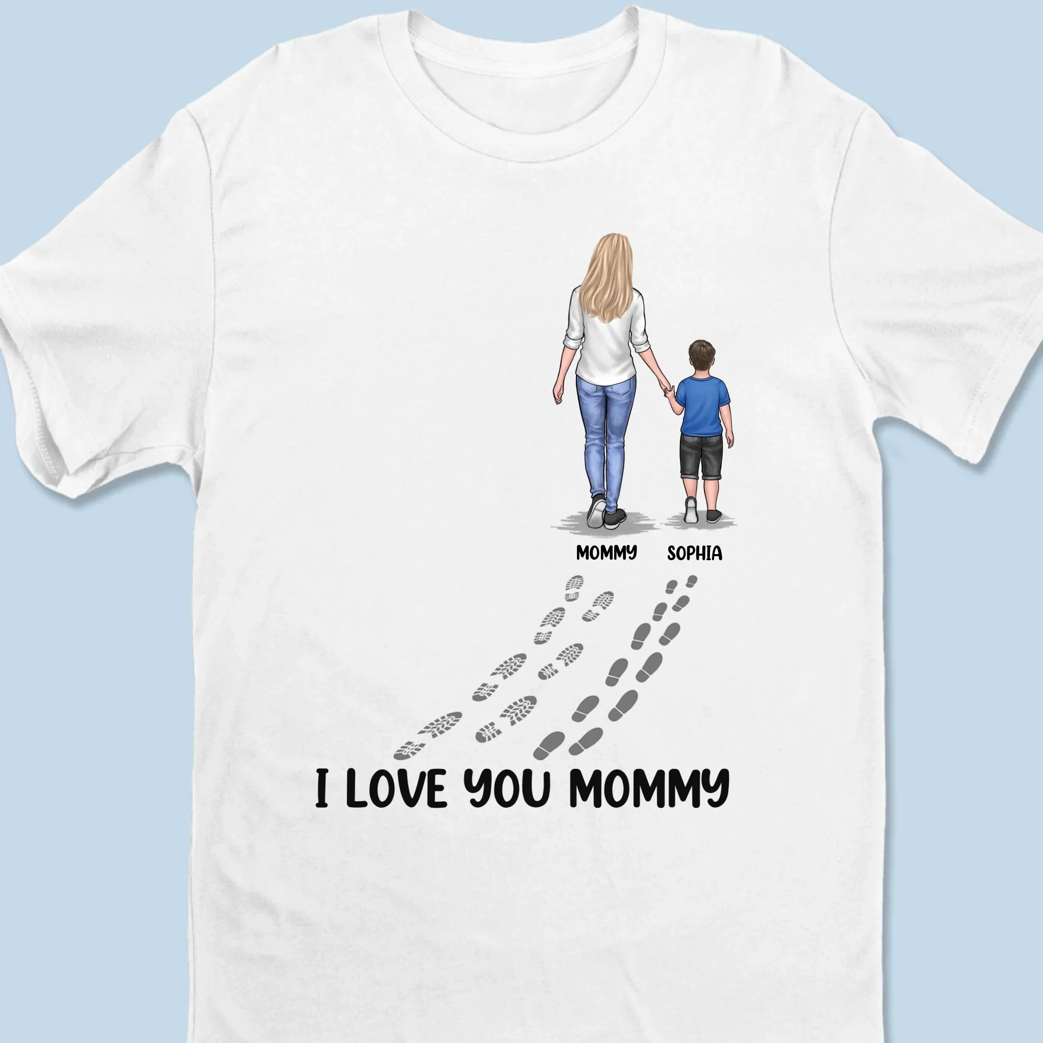 Following In Your Footsteps With Love & Gratitude -  Family Personalized Custom Unisex T-shirt, Premium T-shirt, Hoodie - Mother's Day Gift For Mom, Grandma - Image 6