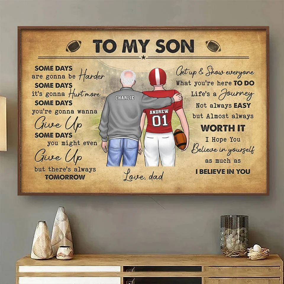 Football First, Everything Else Later - Family Personalized Custom Horizontal Poster - Gift For Family Members, Sport Lovers, Sport Players - Image 3