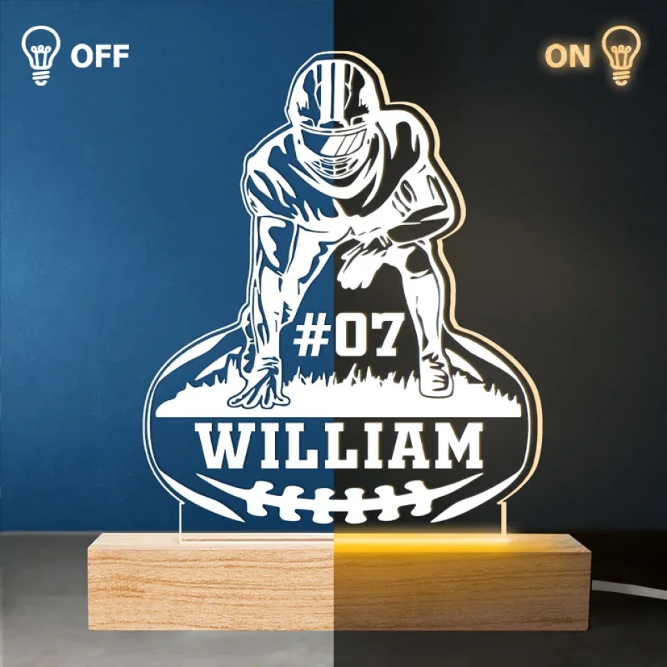 Football Is Family - Personalized Custom Shaped 3D LED Light - Gift For Sport Lovers, Sport Players - Image 4