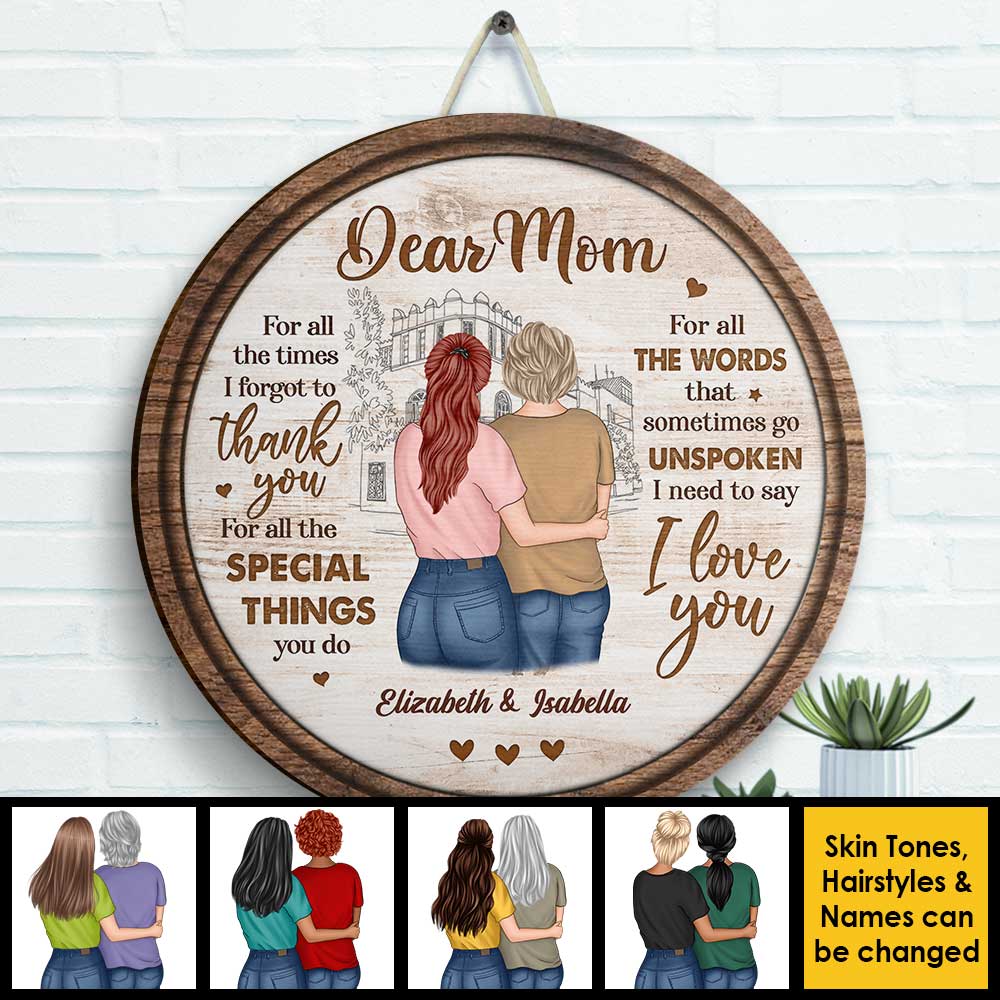For All The Words That Sometimes Go Unspoken, I Need To Say I Love You - Gift For Mom, Personalized Wood Sign - Image 3