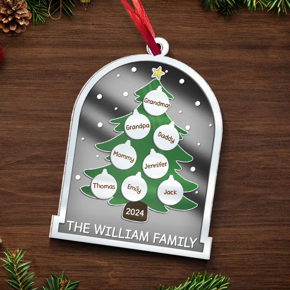 For Christmas, All I Want Is To Be With My Family - Family Personalized Custom Mirrored Acrylic Ornament - Christmas Gift For Family Members - Image 5