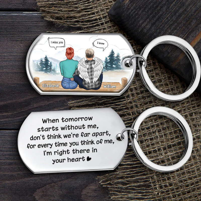For Every Time You Think Of Me, I'm Right There In Your Heart - Personalized Keychain - Image 3