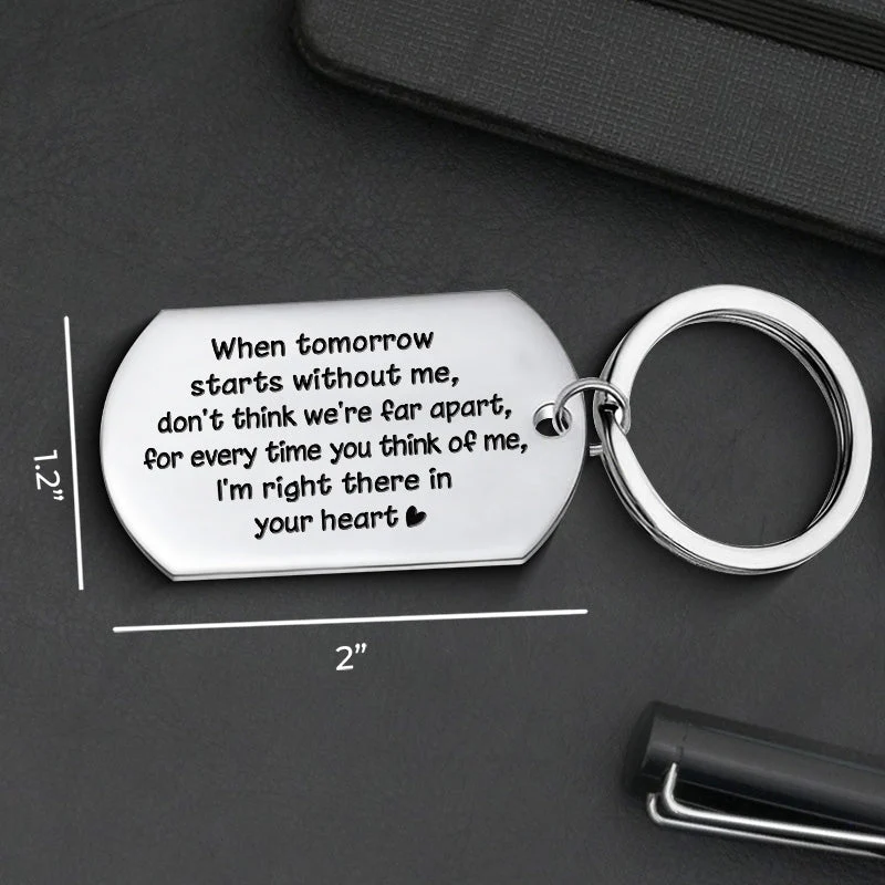 For Every Time You Think Of Me, I'm Right There In Your Heart - Personalized Keychain - Image 4
