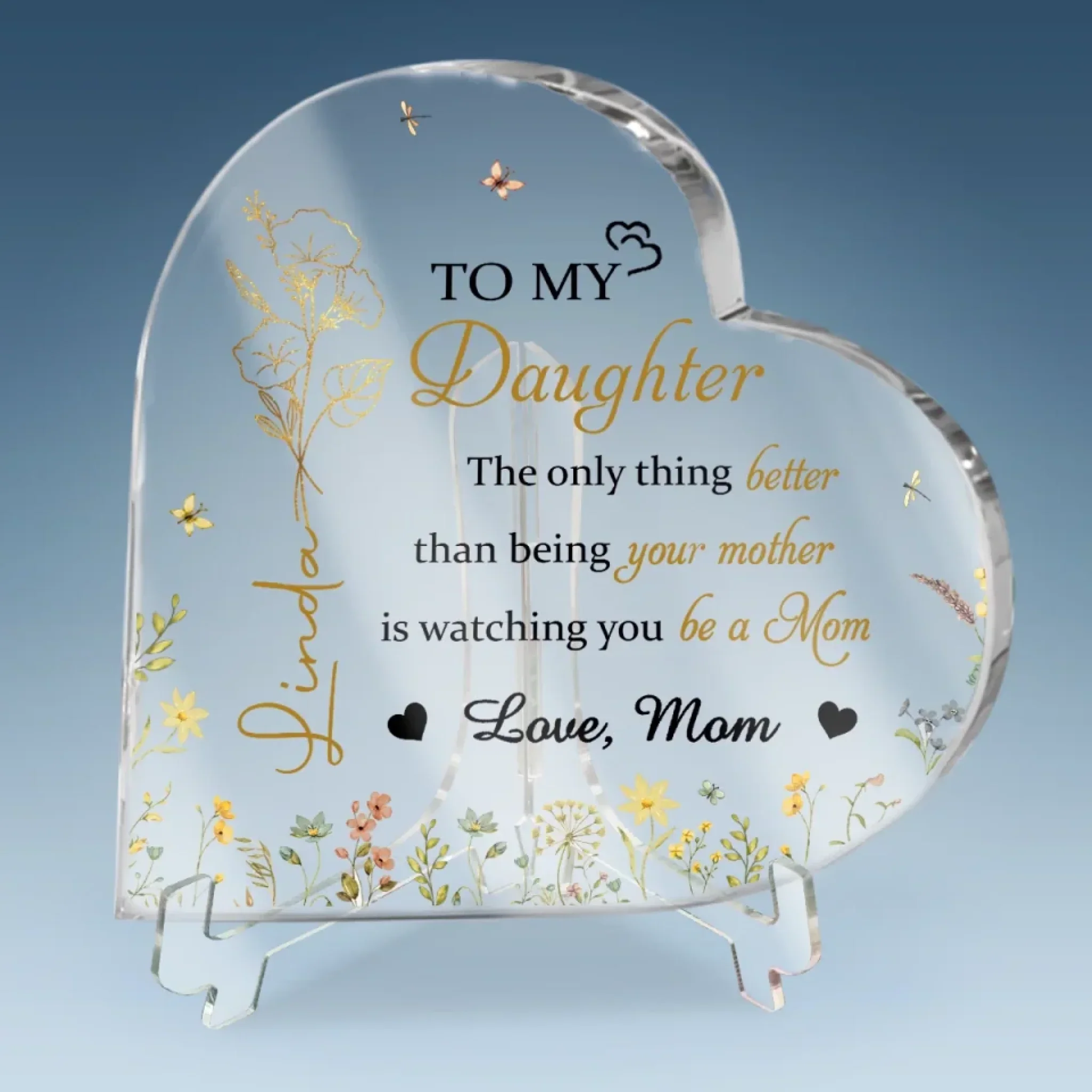 For My Precious Girl - Family Personalized Custom Heart Shaped Acrylic Plaque - Mother's Day, Gift For Mom, Daughter - Image 4