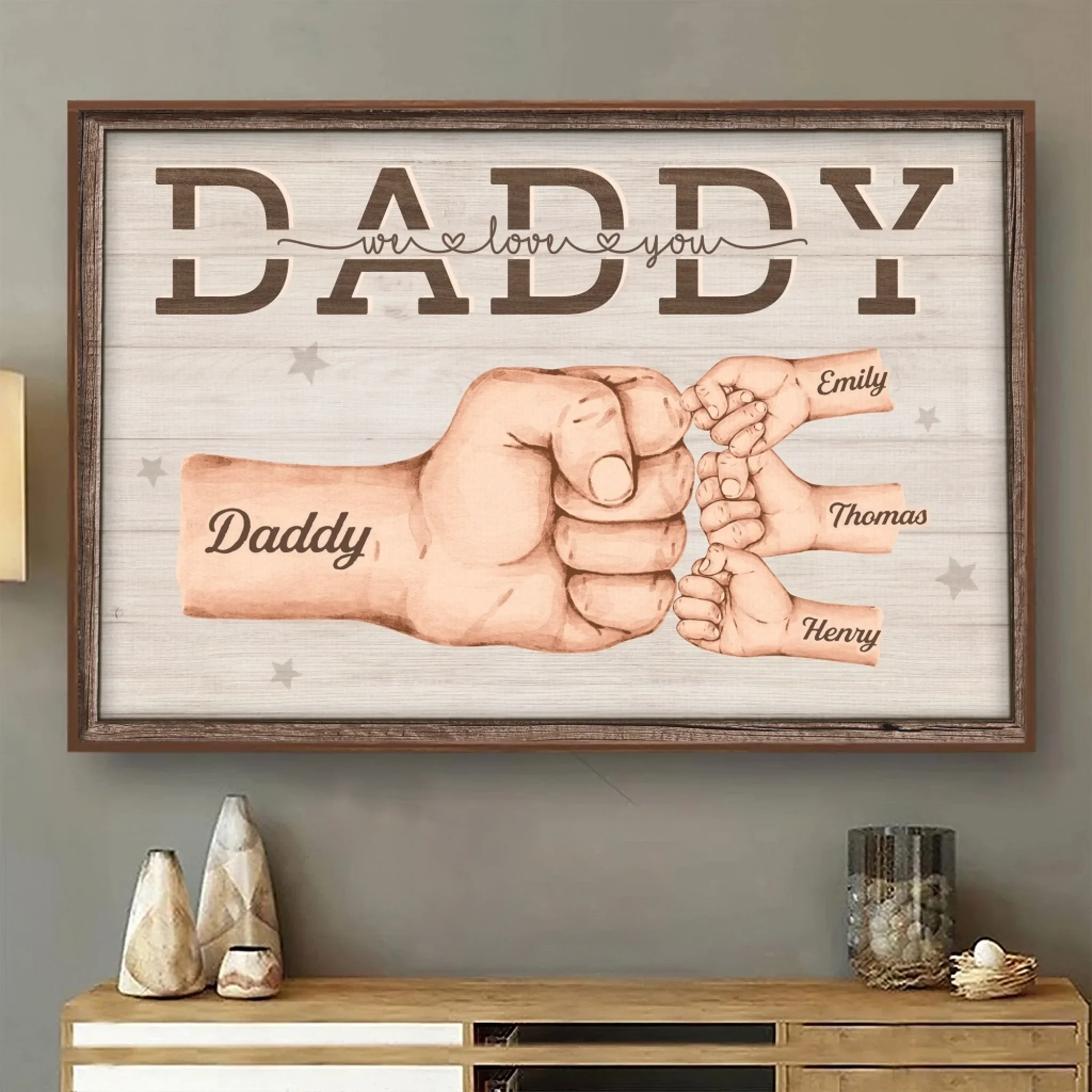Forever Fist-bumping With Love - Family Personalized Custom Horizontal Poster - Father's Day, Gift For Dad, Grandpa - Image 3