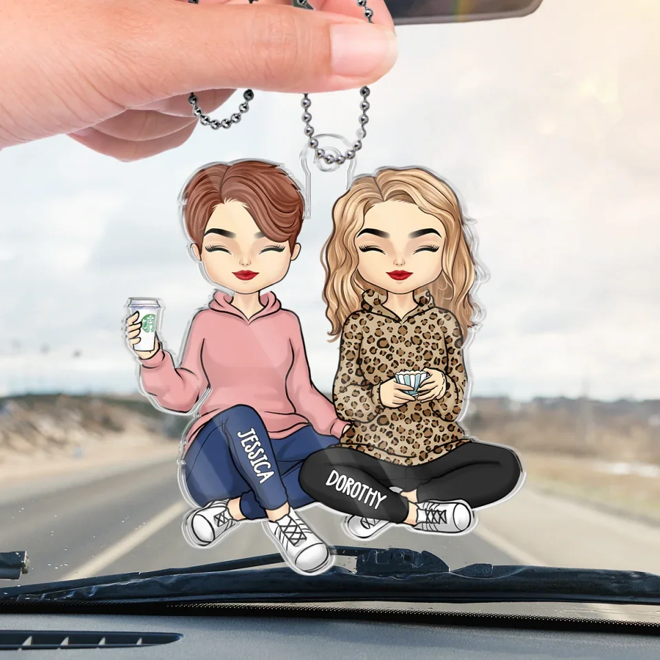 Forever Grateful For You - Bestie Personalized Custom Car Ornament - Acrylic Custom Shaped - Gift For Best Friends, BFF, Sisters - Image 4