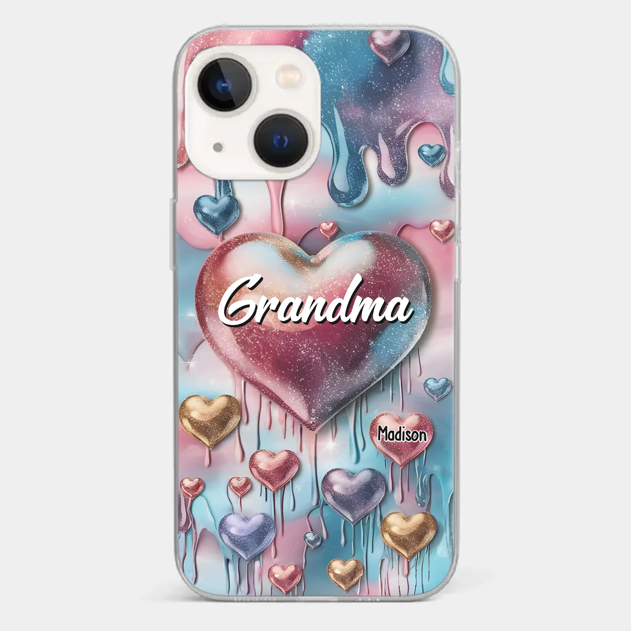 Forever In Grandmother's Heart - Family Personalized Custom 3D Inflated Effect Printed Clear Phone Case - Gift For Mom, Grandma - Image 18
