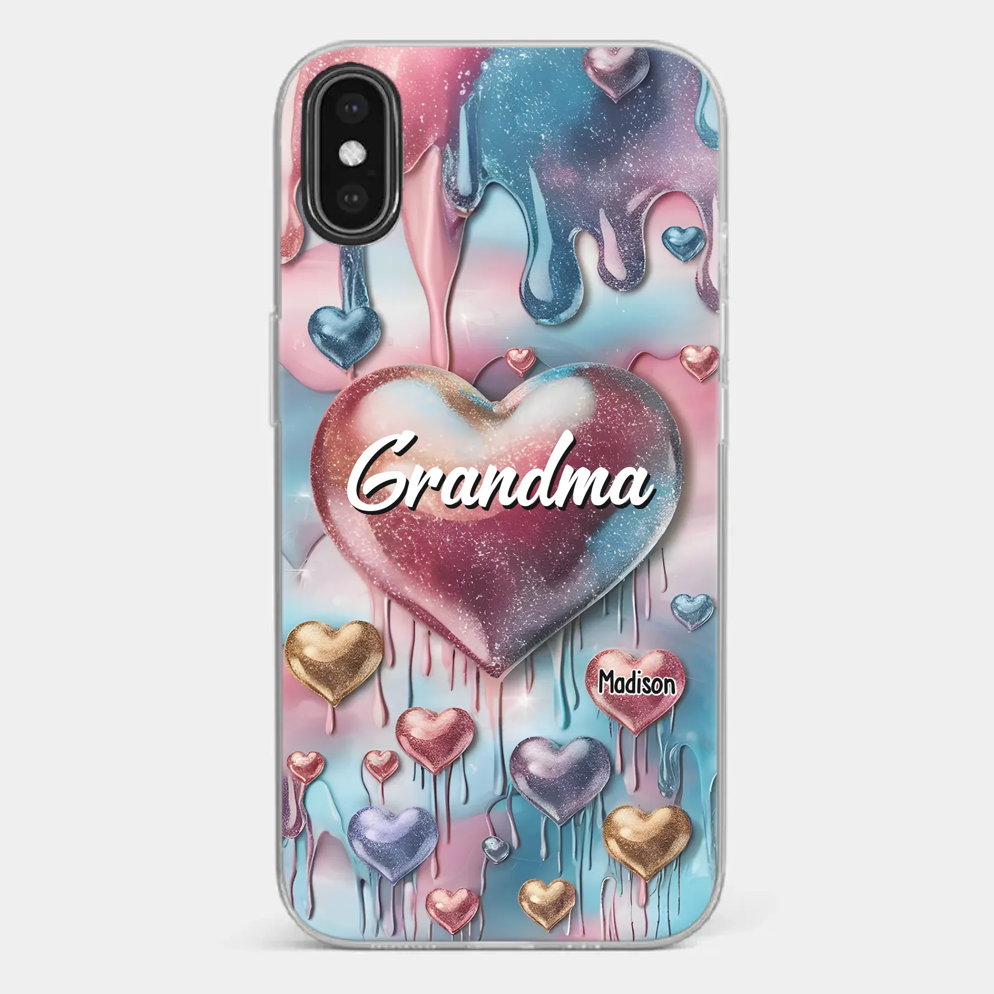 Forever In Grandmother's Heart - Family Personalized Custom 3D Inflated Effect Printed Clear Phone Case - Gift For Mom, Grandma - Image 27