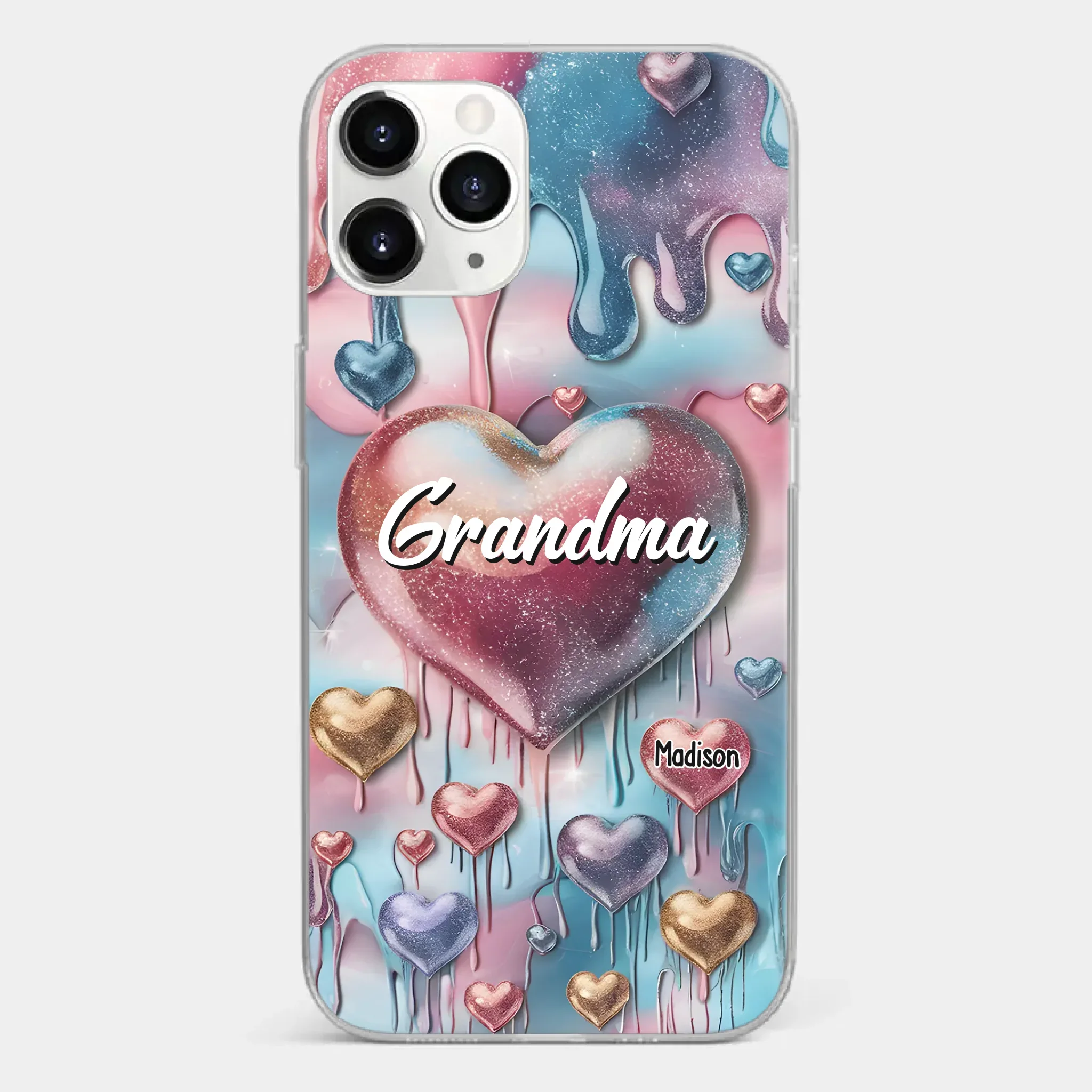 Forever In Grandmother's Heart - Family Personalized Custom 3D Inflated Effect Printed Clear Phone Case - Gift For Mom, Grandma - Image 7