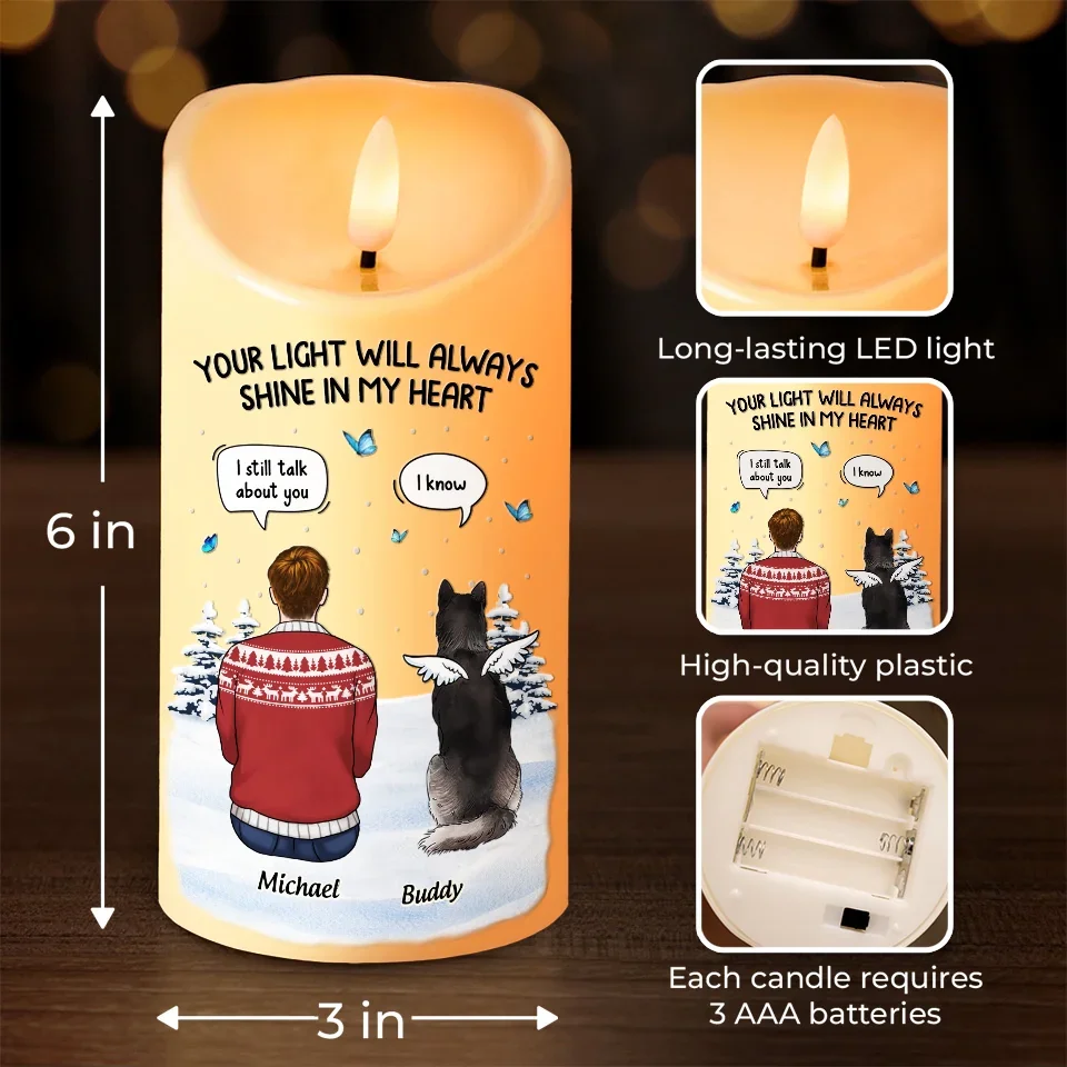 Forever In My Heart - Memorial Personalized Custom LED Candle - Christmas Gift, Sympathy Gift, New Arrival Gift For Pet Owners, Pet Lovers - Image 4