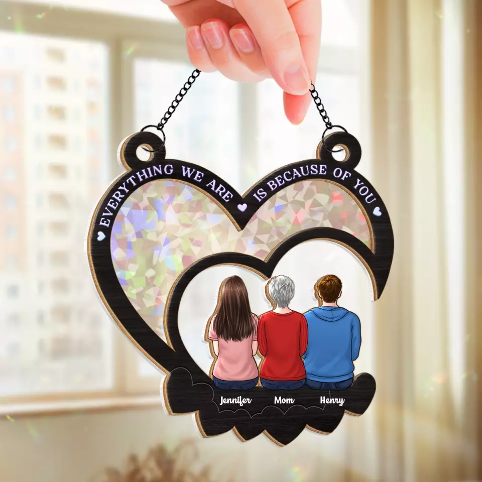 Forever Linked Together - Family Personalized Window Hanging Suncatcher - Gift For Family Members - Image 3
