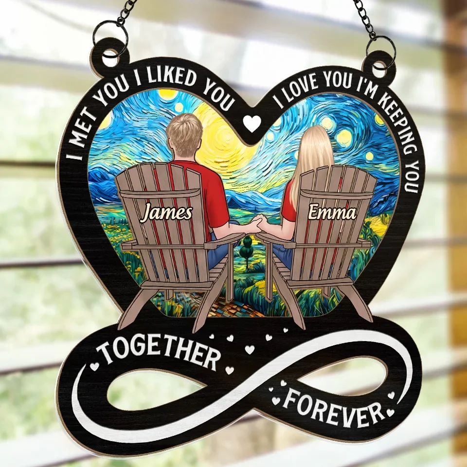 Forever Love - Couple Personalized Window Hanging Suncatcher Ornament - Gift For Husband Wife, Anniversary - Image 4
