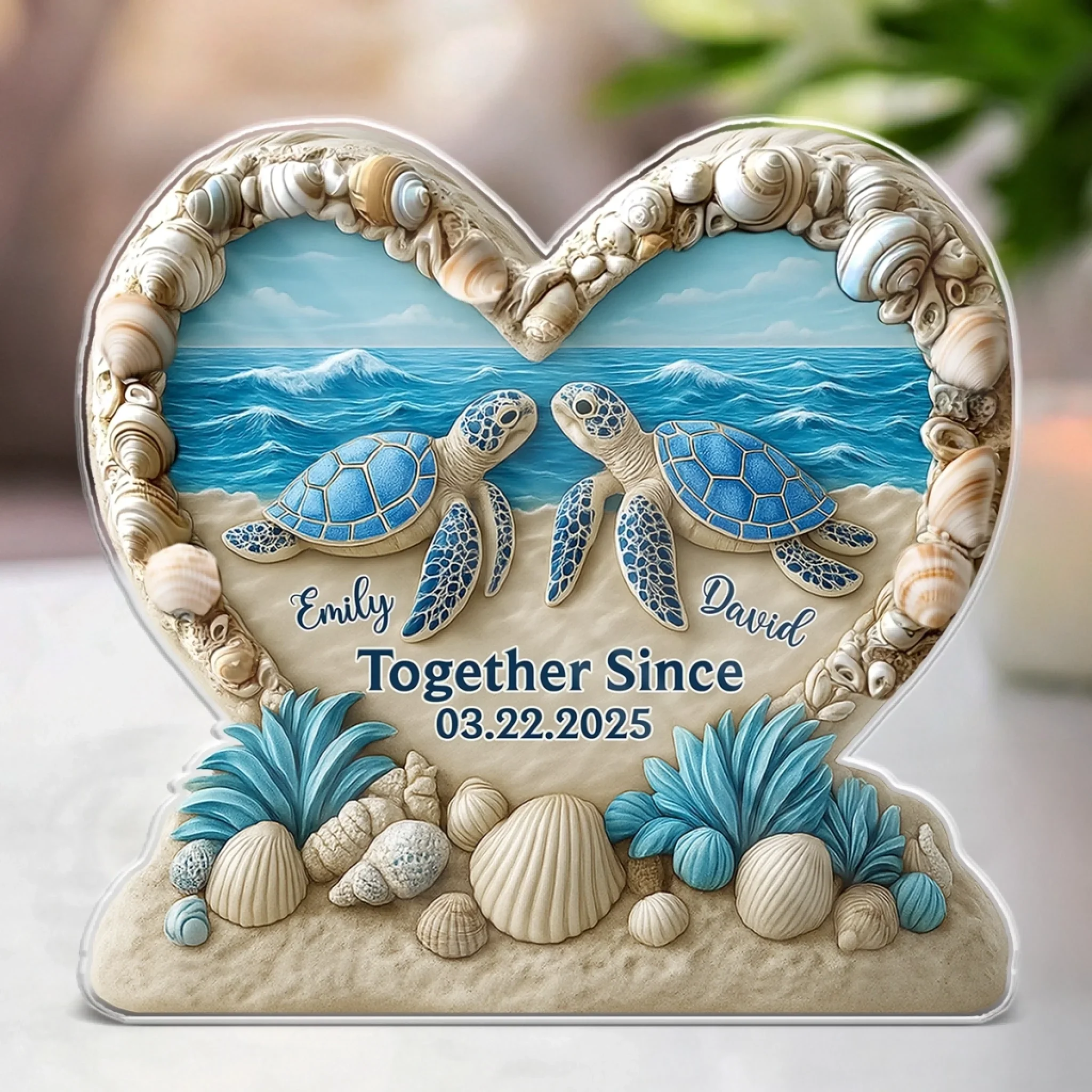 Forever My Favorite Shellmate - Couple Personalized Custom Acrylic Plaque Custom Shape - Gift For Husband Wife, Anniversary