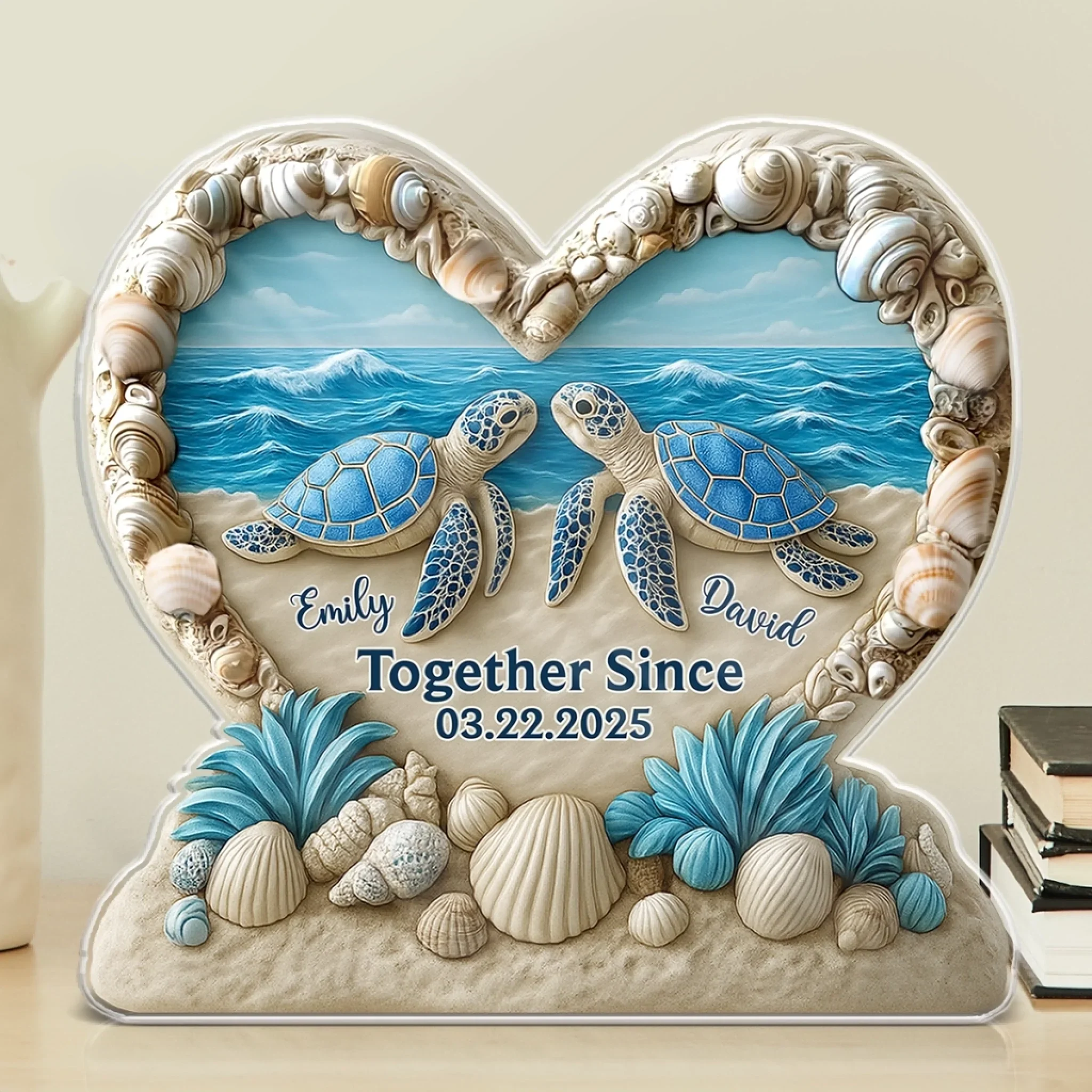 Forever My Favorite Shellmate - Couple Personalized Custom Acrylic Plaque Custom Shape - Gift For Husband Wife, Anniversary - Image 3