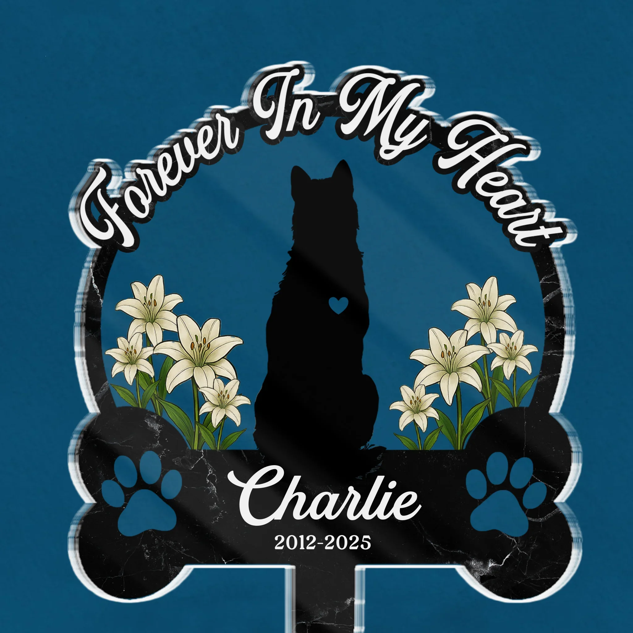 Forever My Fur Baby - Memorial Personalized Custom Stain Glass Style Acrylic Garden Stake - Sympathy Gift For Pet Owners, Pet Lovers - Image 2