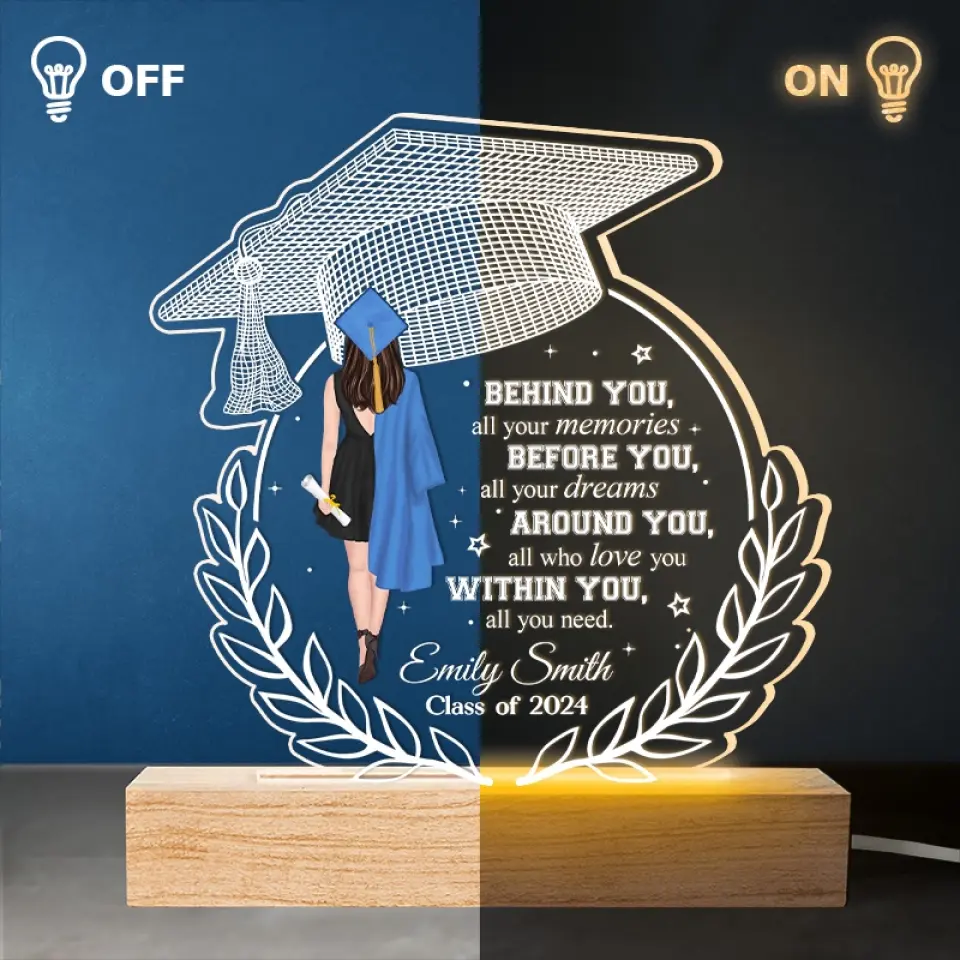 Forever My Little Girl - Family Personalized Custom Shaped 3D LED Light - Graduation Gift For Family Members, Siblings, Brothers, Sisters - Image 4