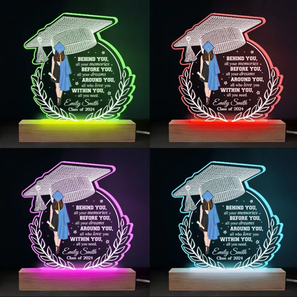 Forever My Little Girl - Family Personalized Custom Shaped 3D LED Light - Graduation Gift For Family Members, Siblings, Brothers, Sisters - Image 5