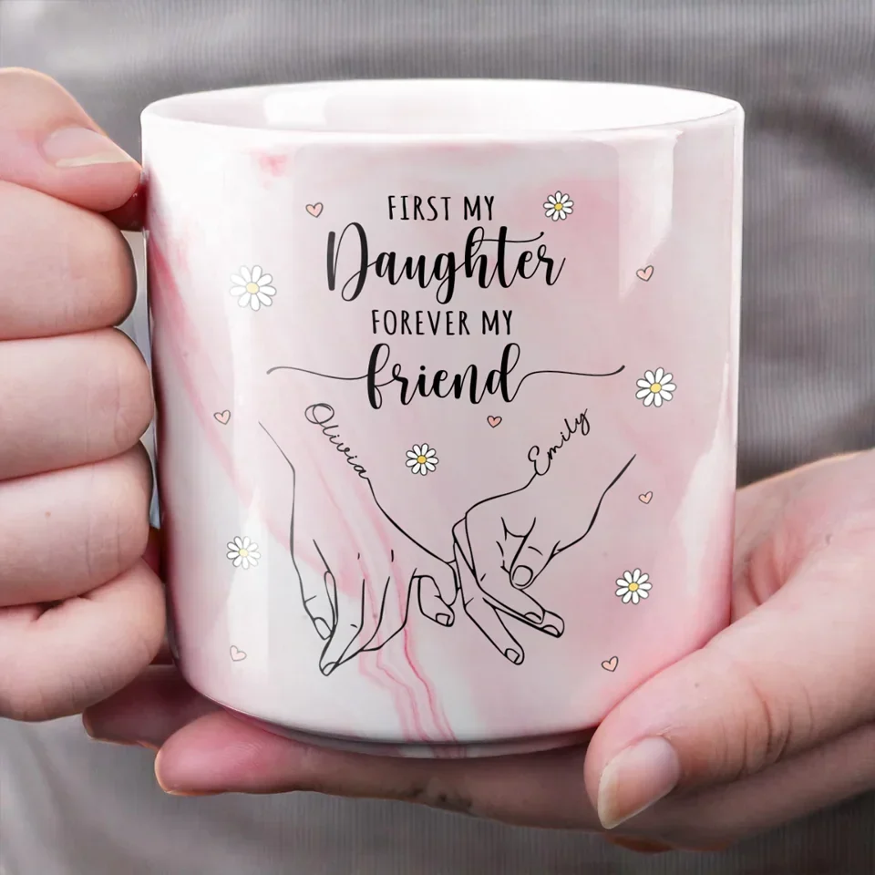 Forever My Little One - Family Personalized Custom Marble Mug - Gift For Mom, Grandma - Image 4