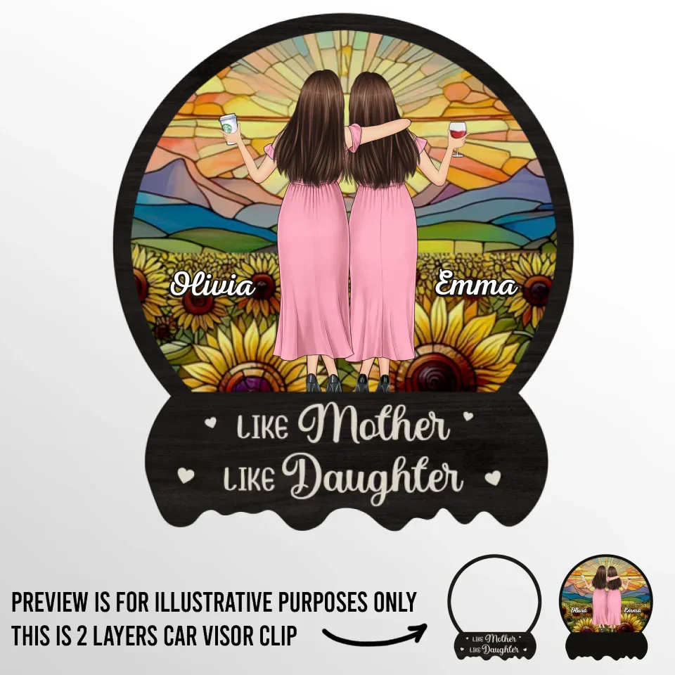 Forever My Mom, Always My Friend - Family Personalized Custom Car Visor Clip - Gift For Mom, Daughter - Image 2