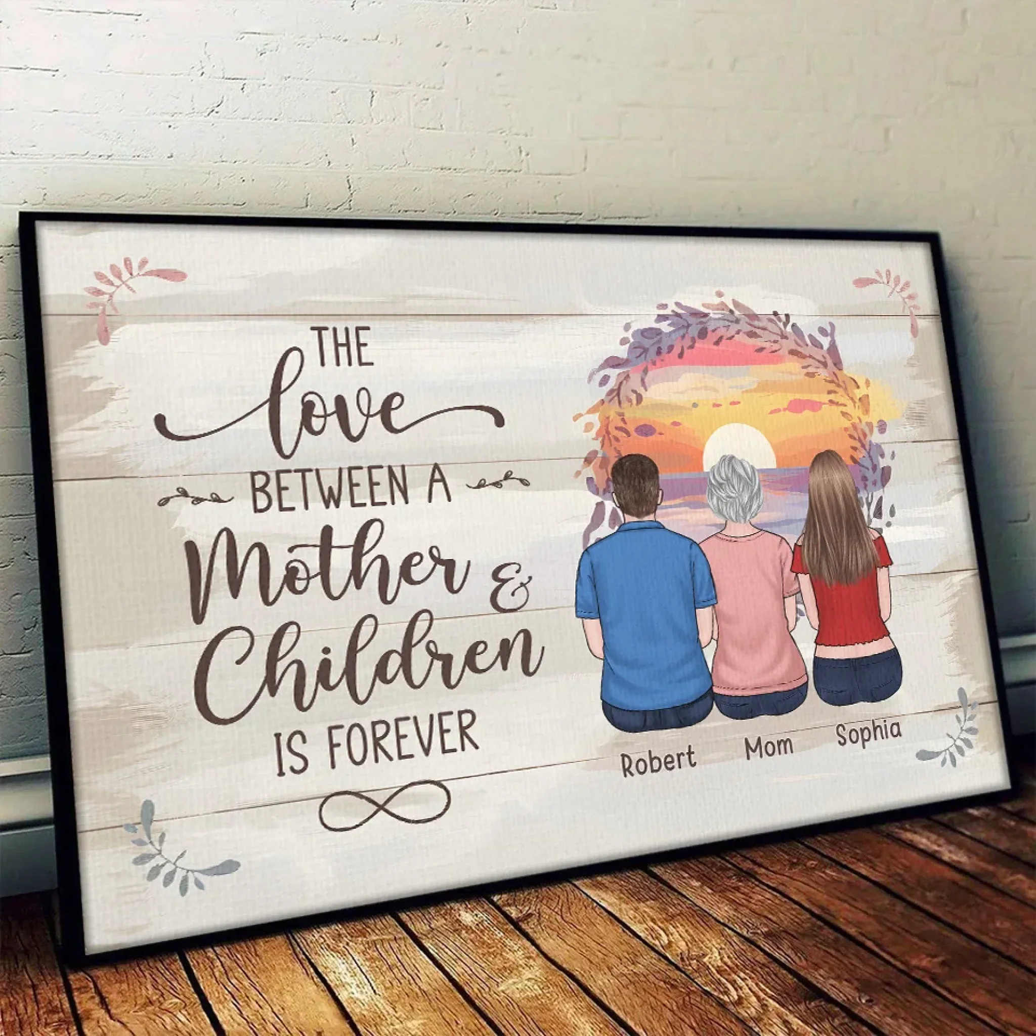 Forever Wrapped In A Mother’s Love - Family Personalized Custom Horizontal Poster - Gift For Mom - Image 3