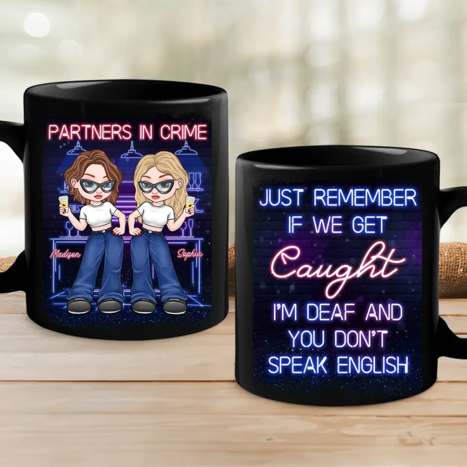 Forever Your Ride Or Die - Bestie Personalized Custom Black Mug - Gift For Best Friends, BFF, Sisters - Image 2
