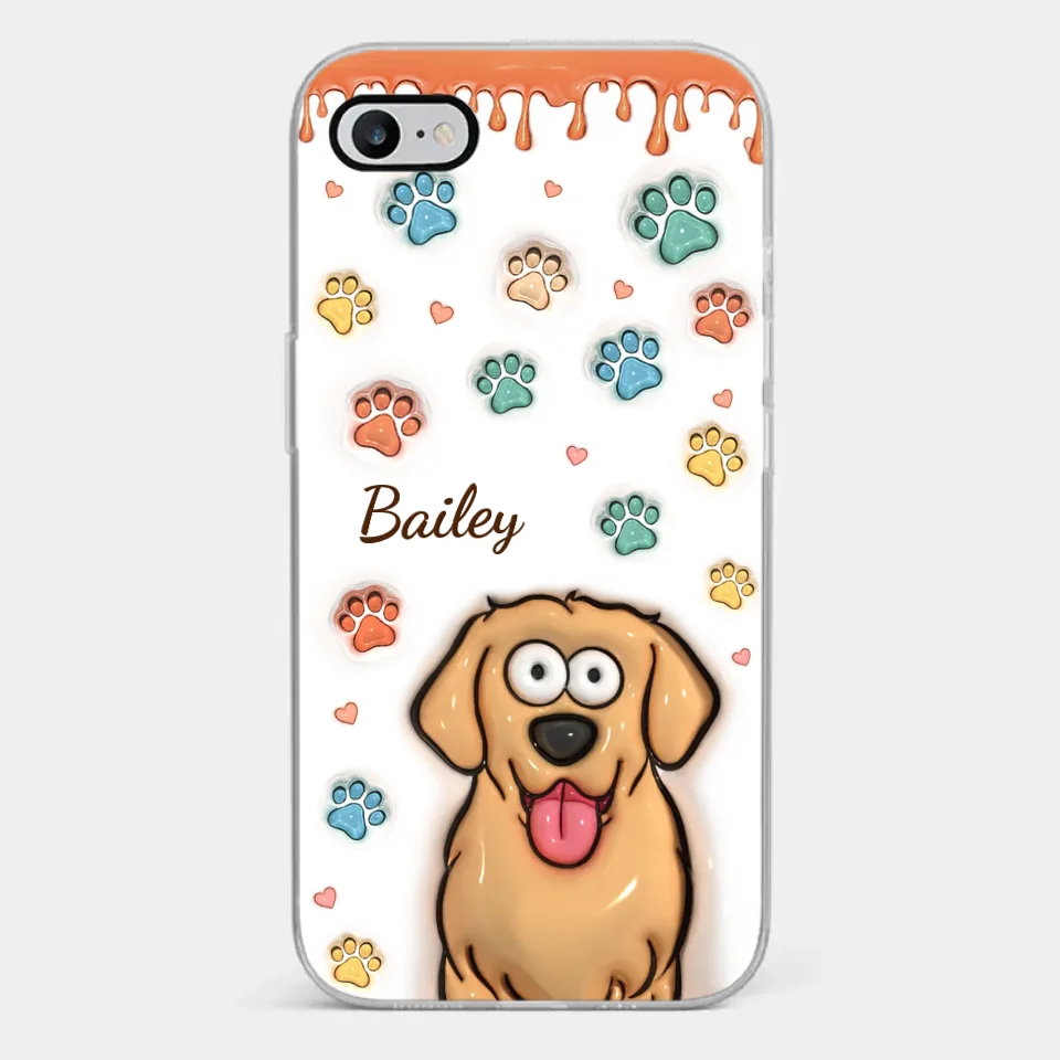Four Paws, One Heart - Dog & Cat Personalized Custom 3D Inflated Effect Printed Clear Phone Case - Gift For Pet Owners, Pet Lovers - Image 2