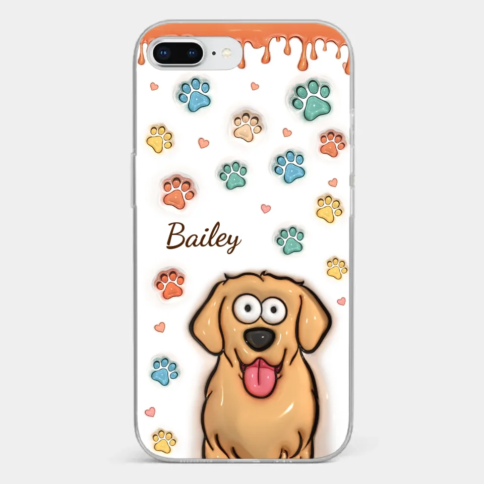 Four Paws, One Heart - Dog & Cat Personalized Custom 3D Inflated Effect Printed Clear Phone Case - Gift For Pet Owners, Pet Lovers - Image 4