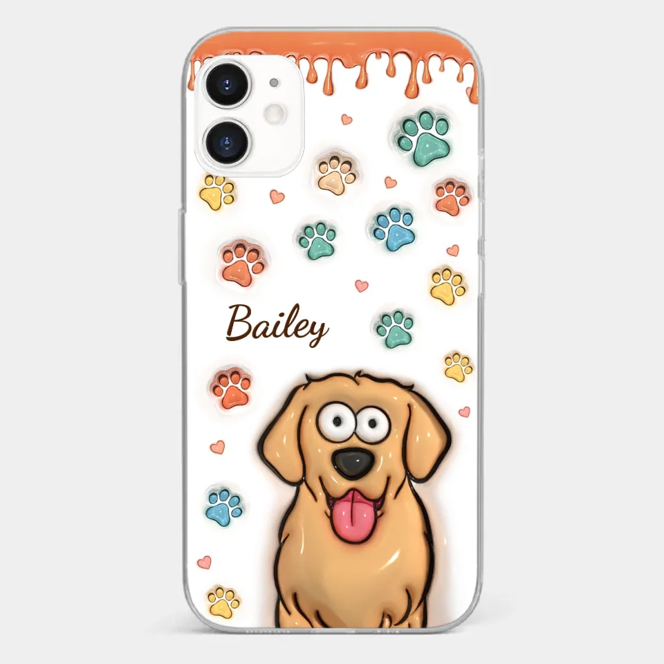 Four Paws, One Heart - Dog & Cat Personalized Custom 3D Inflated Effect Printed Clear Phone Case - Gift For Pet Owners, Pet Lovers - Image 6